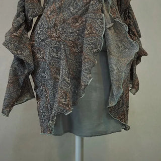 tube ethnic flare shirring off-shoulder mini dress