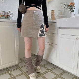 Velour X-string Ribbon Strap Warmer Long Sleeve Crop Top