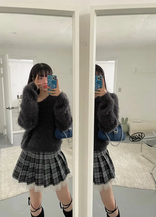 Nia Two-Way Denim Stitch Chain Mini Hobo Shoulder Bag in