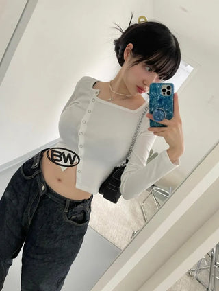 Nia Two-Way Denim Stitch Chain Mini Hobo Shoulder Bag in