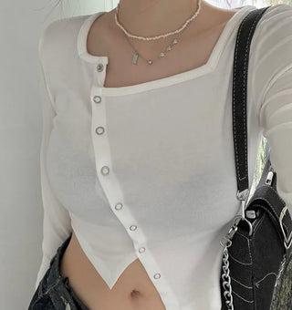 Nia Two-Way Denim Stitch Chain Mini Hobo Shoulder Bag in