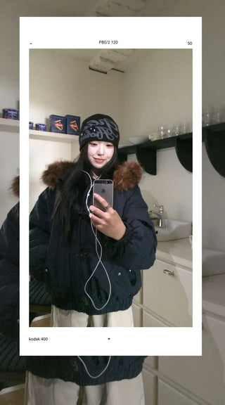 Norwegian Tteokbokki two-way fur trimmed toggle hooded padding