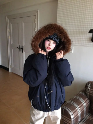 Norwegian Tteokbokki two-way fur trimmed toggle hooded padding