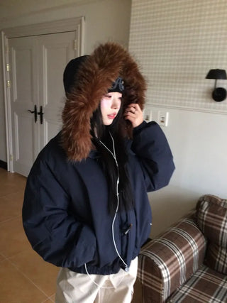Norwegian Tteokbokki two-way fur trimmed toggle hooded padding