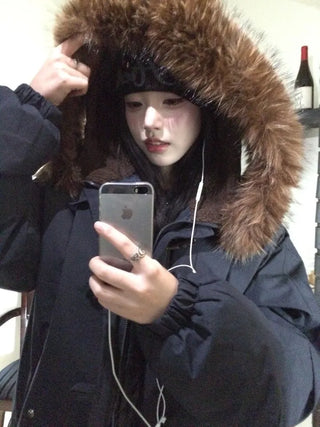 Norwegian Tteokbokki two-way fur trimmed toggle hooded padding
