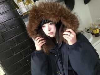 Norwegian Tteokbokki two-way fur trimmed toggle hooded padding