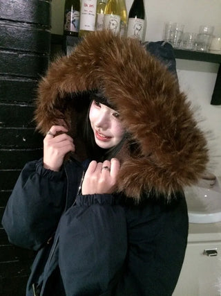 Norwegian Tteokbokki two-way fur trimmed toggle hooded padding