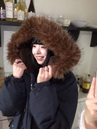Norwegian Tteokbokki two-way fur trimmed toggle hooded padding