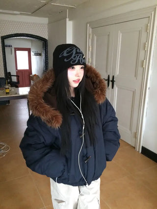 Norwegian Tteokbokki two-way fur trimmed toggle hooded padding