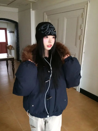 Norwegian Tteokbokki two-way fur trimmed toggle hooded padding