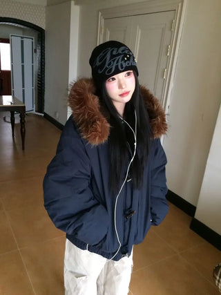 Norwegian Tteokbokki two-way fur trimmed toggle hooded padding