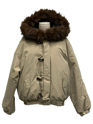 Norwegian Tteokbokki two-way fur trimmed toggle hooded padding