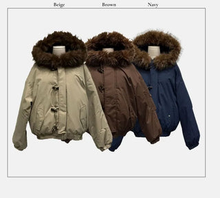 Norwegian Tteokbokki two-way fur trimmed toggle hooded padding