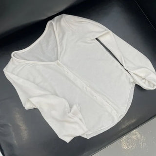 Fogni Wool Roll Button Long Sleeve Slim Cardigan