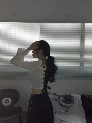 Stitch Line Semi-Uneven Wide Denim Cotton Pants