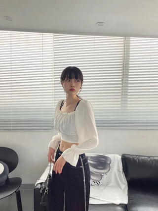 Stitch Line Semi-Uneven Wide Denim Cotton Pants