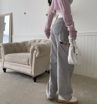 Bella Pearl Layered Wrinkle Loose Bolero Cardigan