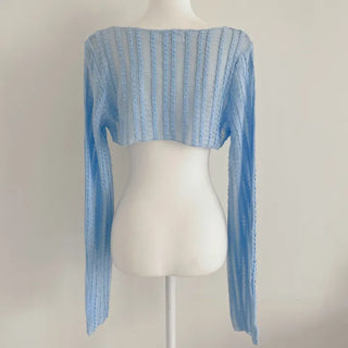 Bella Pearl Layered Wrinkle Loose Bolero Cardigan