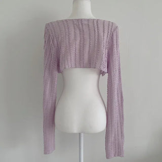 Bella Pearl Layered Wrinkle Loose Bolero Cardigan