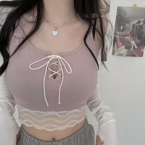 Eyelet Lace Sleeveless Bustier