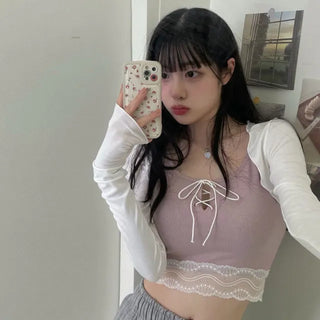 Eyelet Lace Sleeveless Bustier