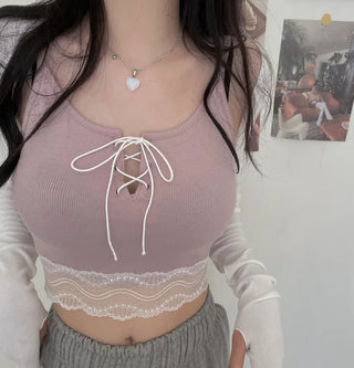 Eyelet Lace Sleeveless Bustier