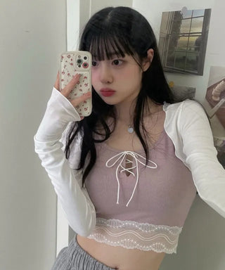 Enough Long Sleeve Warmer Wave Bolero Cardigan