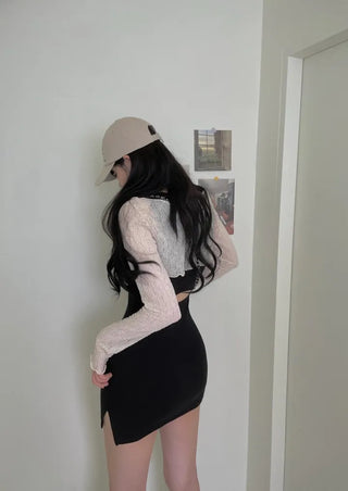 Coz Chain Link Lace Crop Bolero