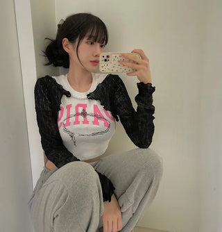 Coz Chain Link Lace Crop Bolero