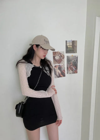 Coz Chain Link Lace Crop Bolero