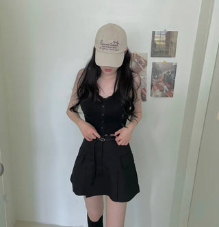 Nipo Lace Wave Button Sleeveless