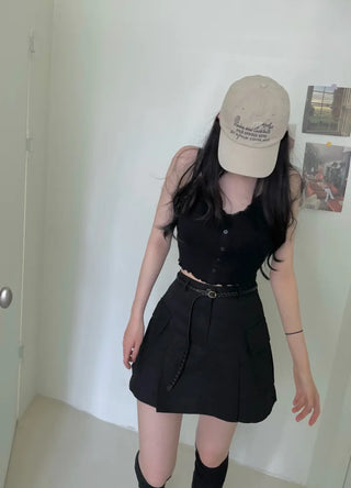 Nipo Lace Wave Button Sleeveless