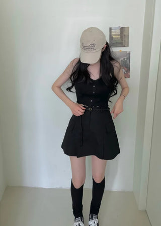 Nipo Lace Wave Button Sleeveless