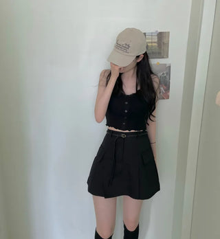 Nipo Lace Wave Button Sleeveless