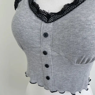 Nipo Lace Wave Button Sleeveless