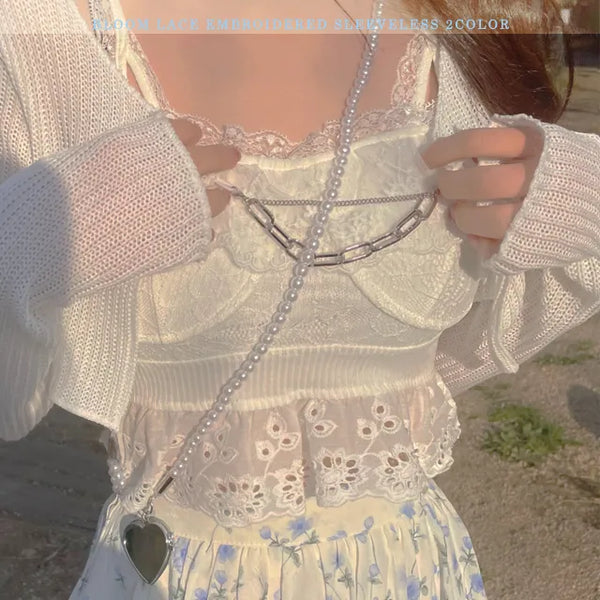 Bloom Lace Embroidery Sleeveless