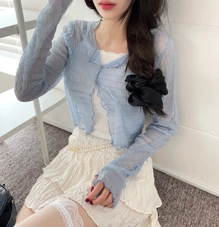 Ruffin Lace See-Through Warmer Cardigan