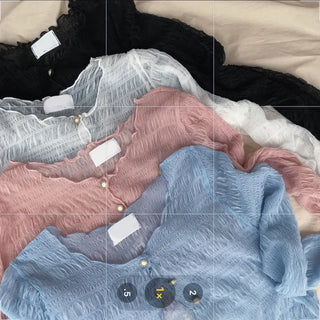 Ruffin Lace See-Through Warmer Cardigan