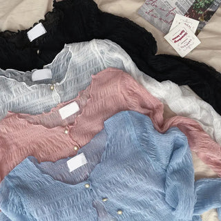 Ruffin Lace See-Through Warmer Cardigan