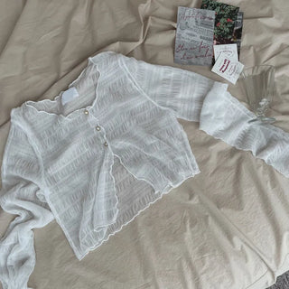 Ruffin Lace See-Through Warmer Cardigan