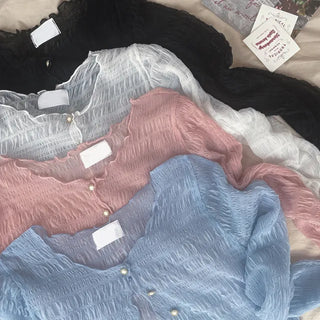 Ruffin Lace See-Through Warmer Cardigan