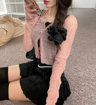 Ruffin Lace See-Through Warmer Cardigan