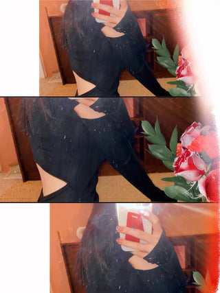 Rona Pola shoulder slit warmer back slit one-piece dress