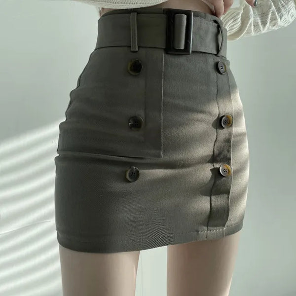 Jeil Lee Belt Trench Skirt