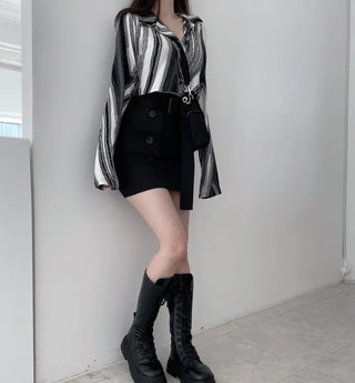 Jeil Lee Belt Trench Skirt