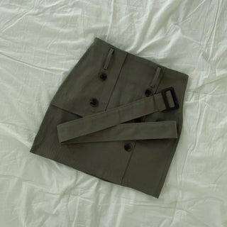 Jeil Lee Belt Trench Skirt