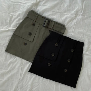 Jeil Lee Belt Trench Skirt