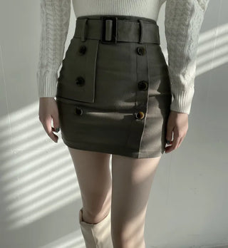 Jeil Lee Belt Trench Skirt