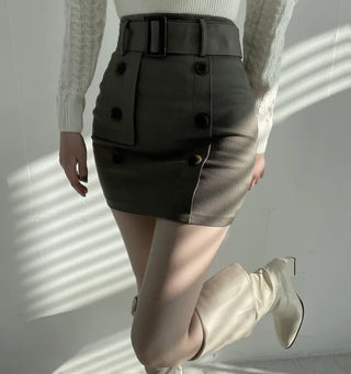 Jeil Lee Belt Trench Skirt