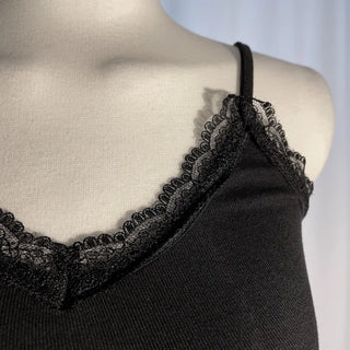 Soft spandex lace layered sleeveless strappy top in